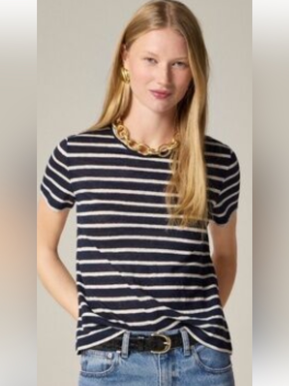J. Crew relaxed linen striped T-shirt